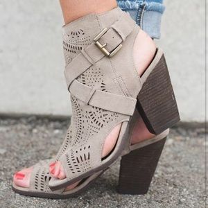 Naughty Monkey Gray Chunky Heel Booties
